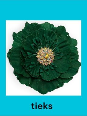 Tieks Emerald Green Flower with Crystal Center